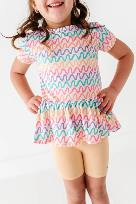 Birdie Bean - Squiggles Peplum Top