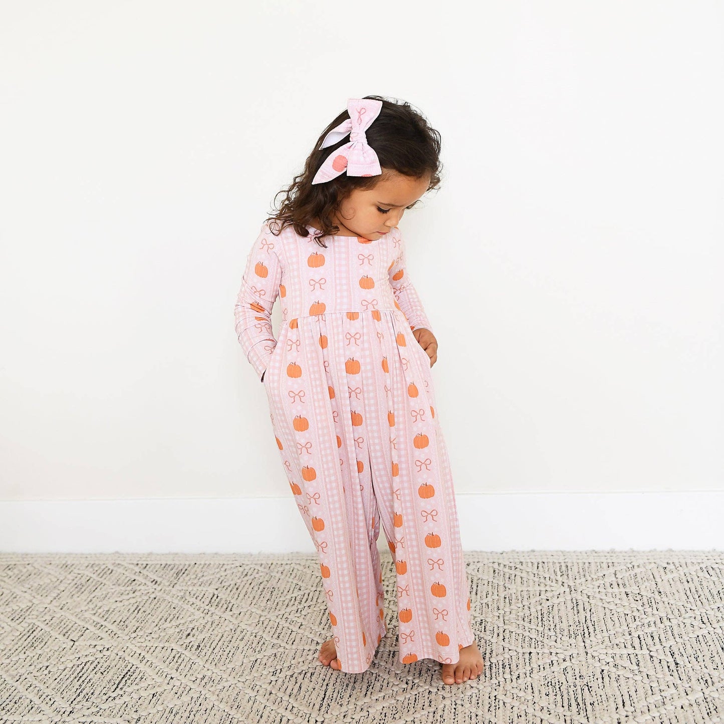 Gigi and Max - Reagan WIDE LEG ROMPER Bamboo Pumpkin Kids Outfit