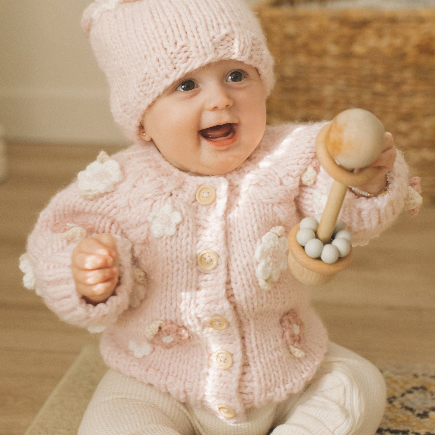 Huggalugs - Flower Cardigan Sweater Baby & Toddler