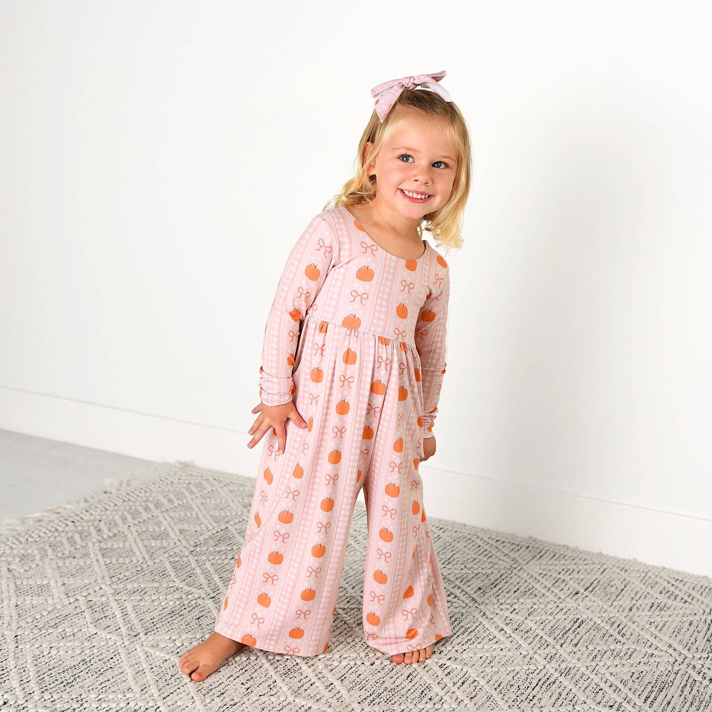 Gigi and Max - Reagan WIDE LEG ROMPER Bamboo Pumpkin Kids Outfit