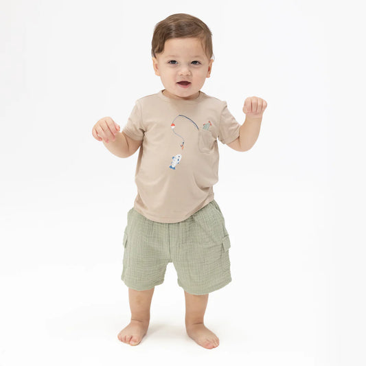 Angel Dear - Gone Fishing Crew Neck Tee with Cargo Short