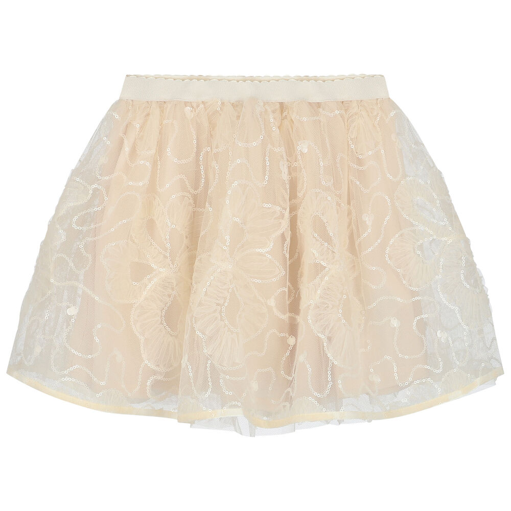 Mayoral - Ivory Tulle Sequin Skirt