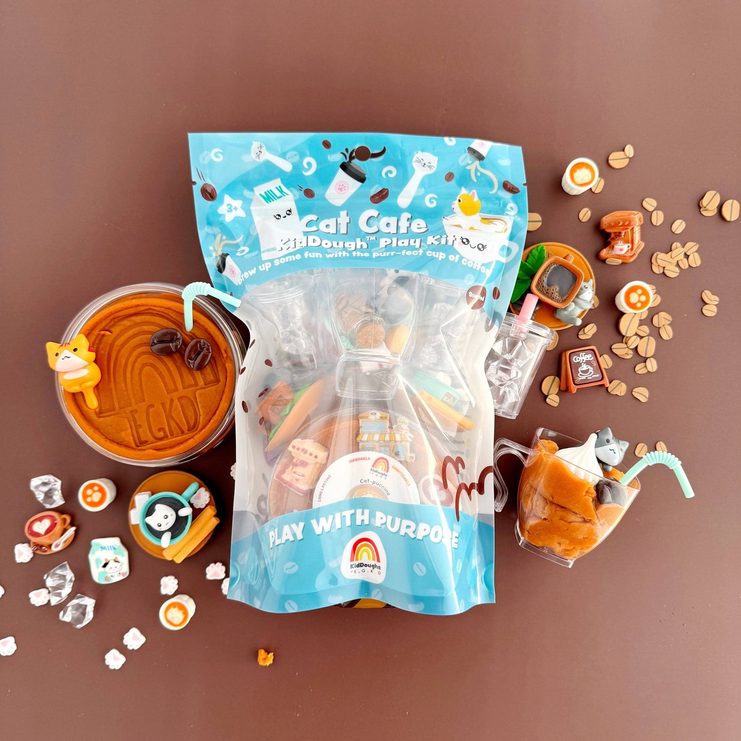 Earth Grown KidDoughs - Cat Cafe KidDough Play Kit
