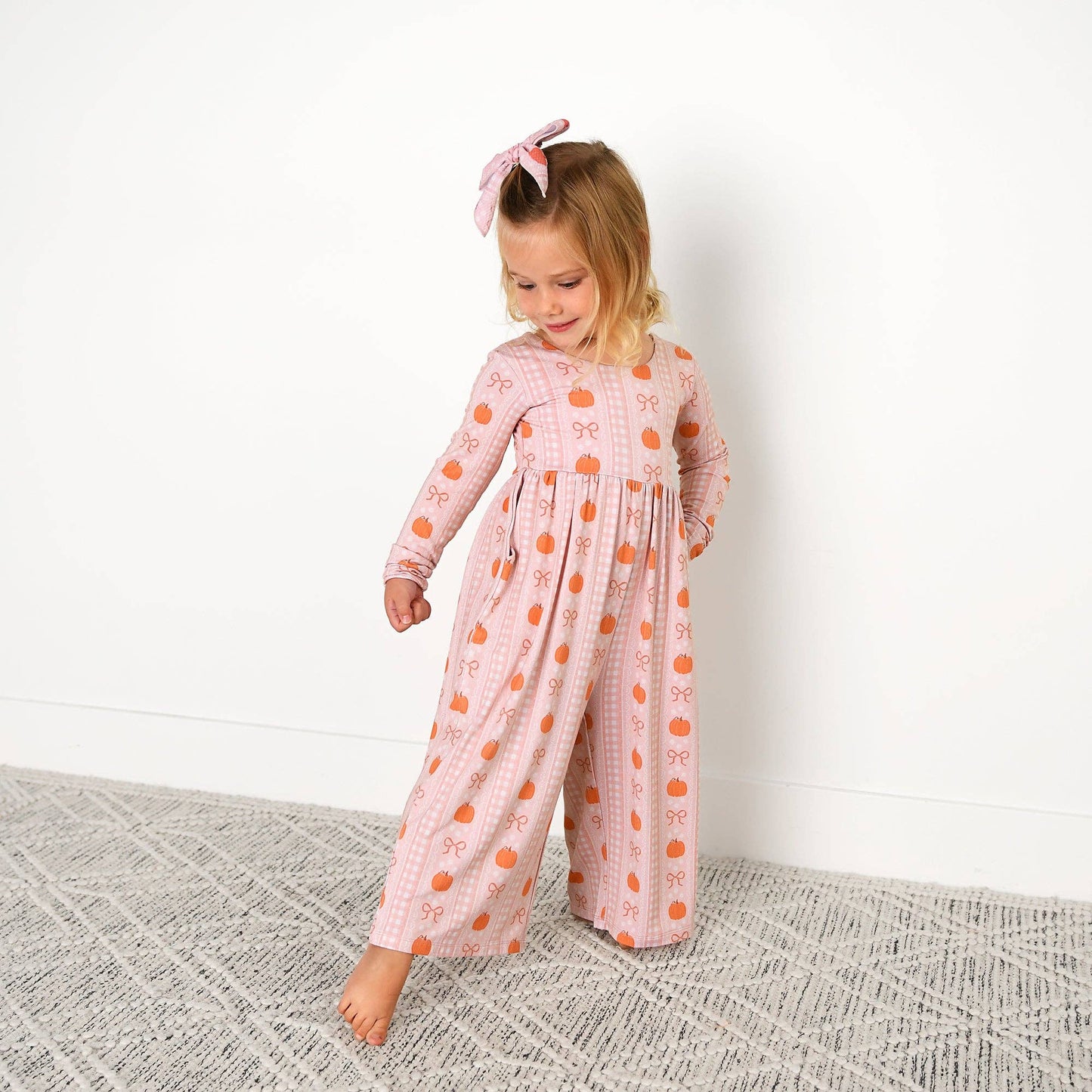 Gigi and Max - Reagan WIDE LEG ROMPER Bamboo Pumpkin Kids Outfit