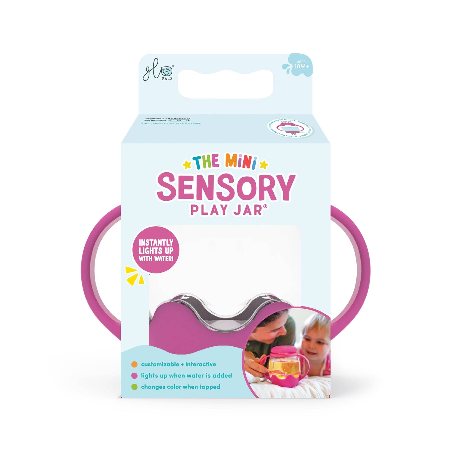 Glo Pals - Glo Pals Mini Sensory Jar and Silicone Fun Filler Bundle - Pink