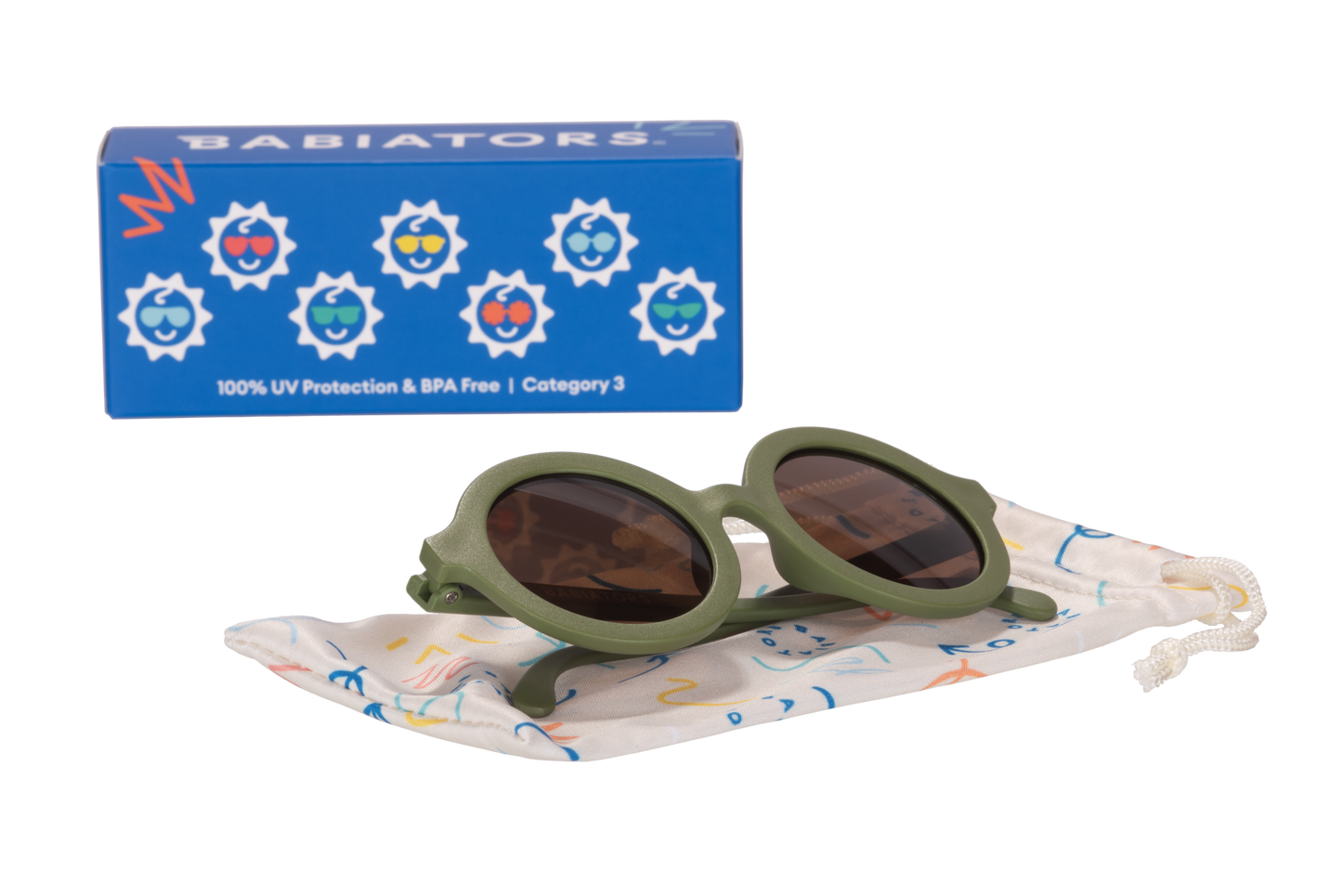 Babiators - Wild Moss Euro Round Kids Sunglasses with Amber Lens