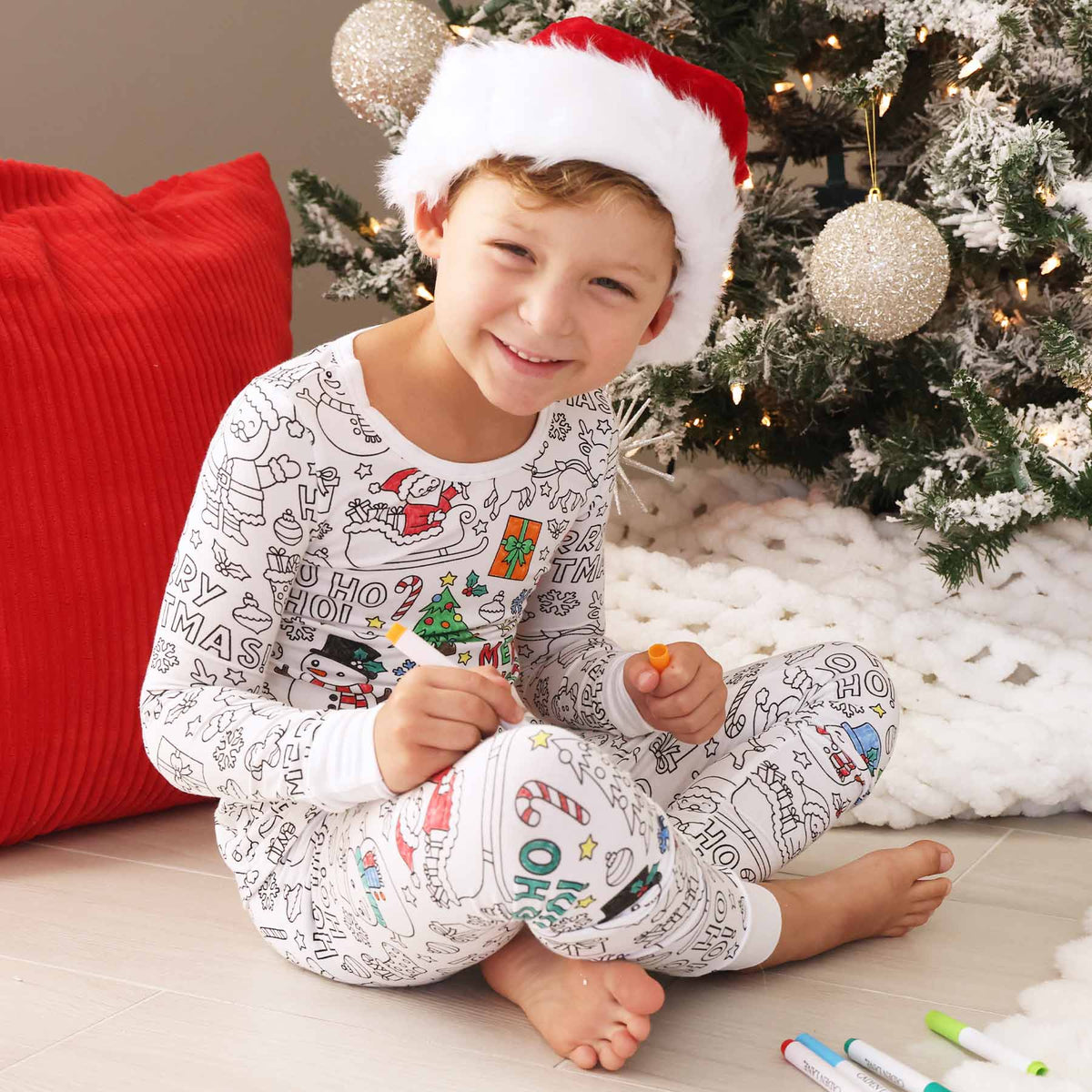 Caden Lane - Colorable Two Piece Pajama Set | Christmas Morning