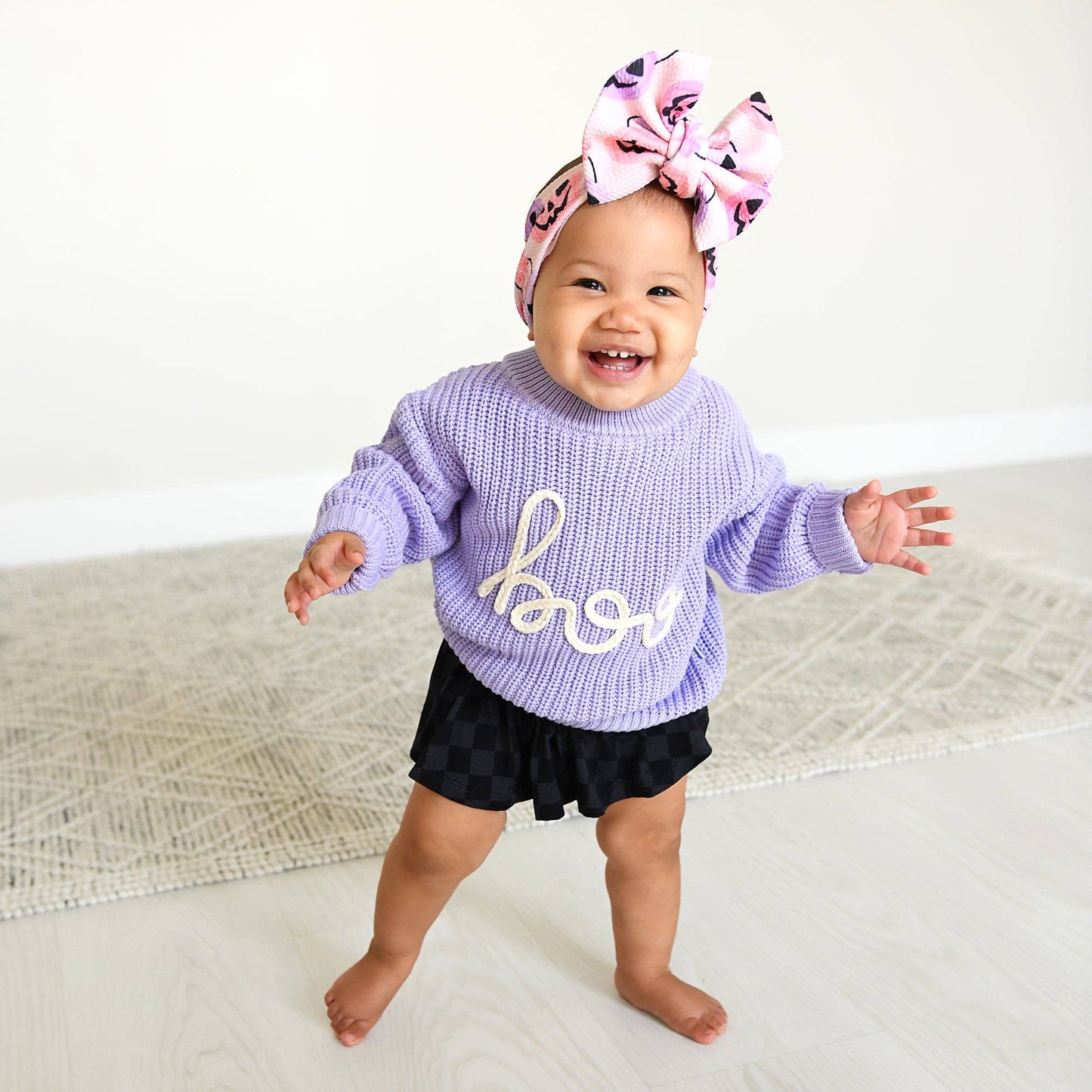Gigi and Max - BOO Purple Knit Sweater - Halloween
