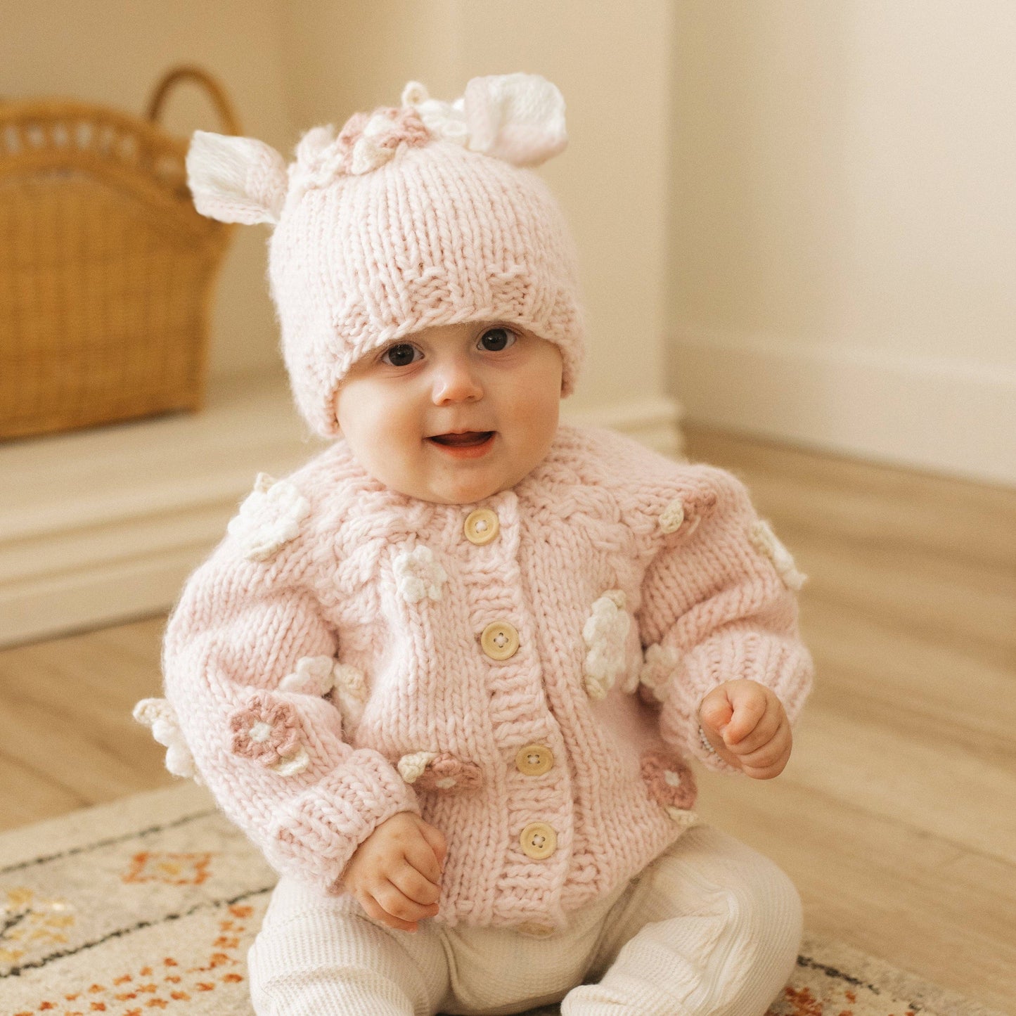 Huggalugs - Flower Cardigan Sweater Baby & Toddler