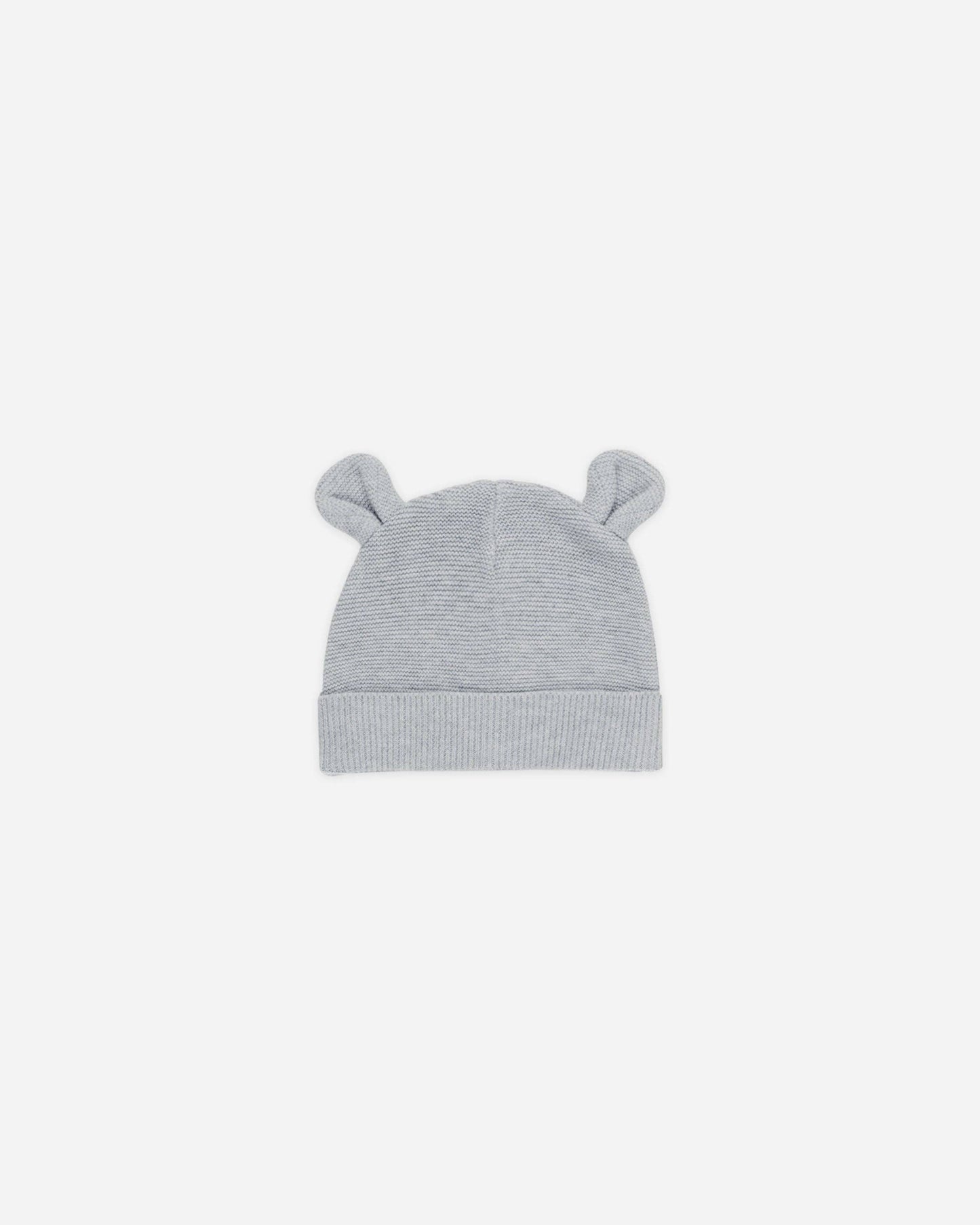 Quincy Mae - Baby Bear Beanie || Heathered Dusty Blue