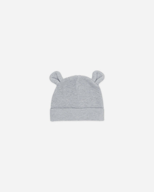 Quincy Mae - Baby Bear Beanie || Heathered Dusty Blue
