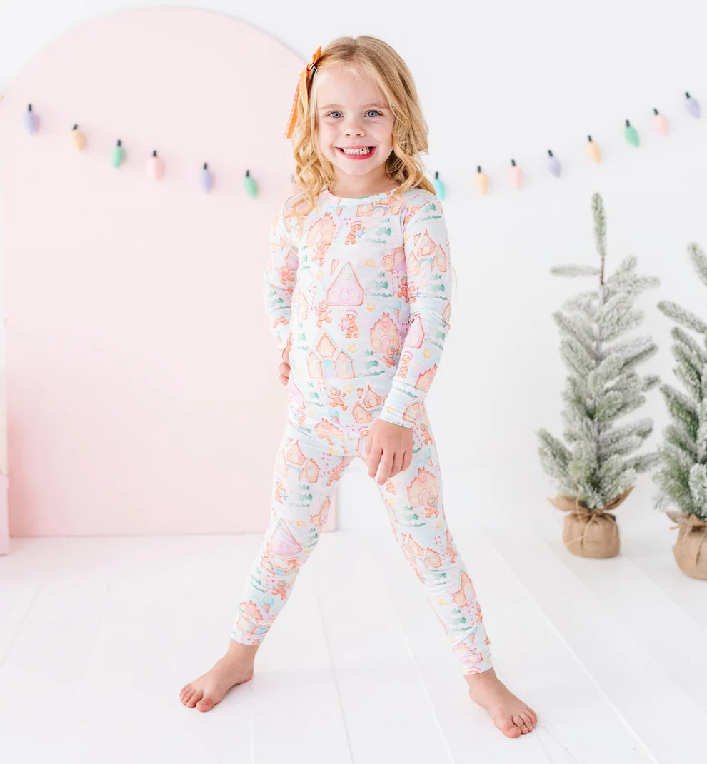 Birdie Bean - Gingerbread Lane Bamboo Pajama Set