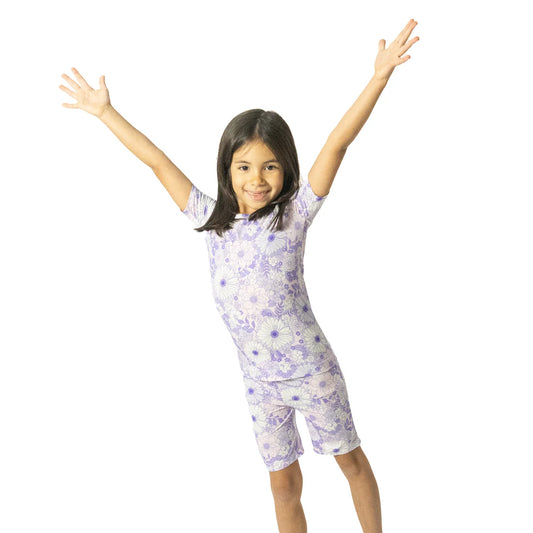Angel Dear - Lacy Lavender Floral Loungewear Short Set