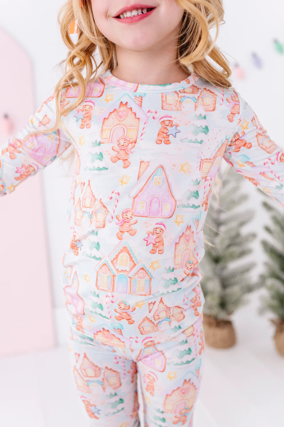 Birdie Bean - Gingerbread Lane Bamboo Pajama Set