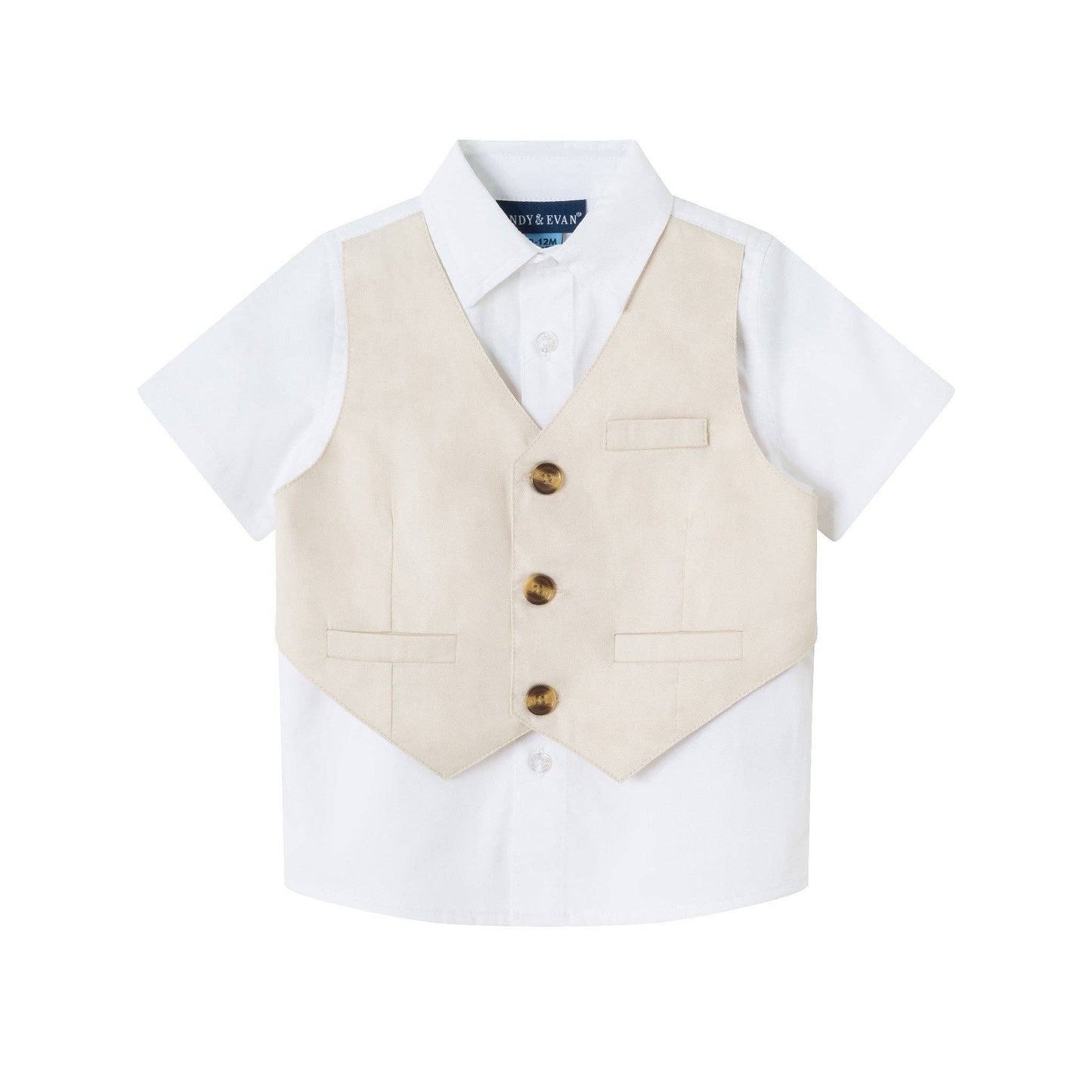 Andy & Evan - 4-Piece Vest Set | Stone: Beige