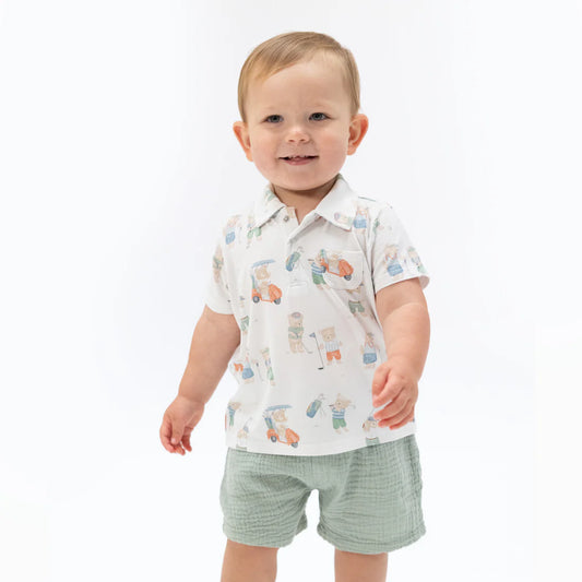 Angel Dear - Golfing Teddy Bears Polo with Casual Short