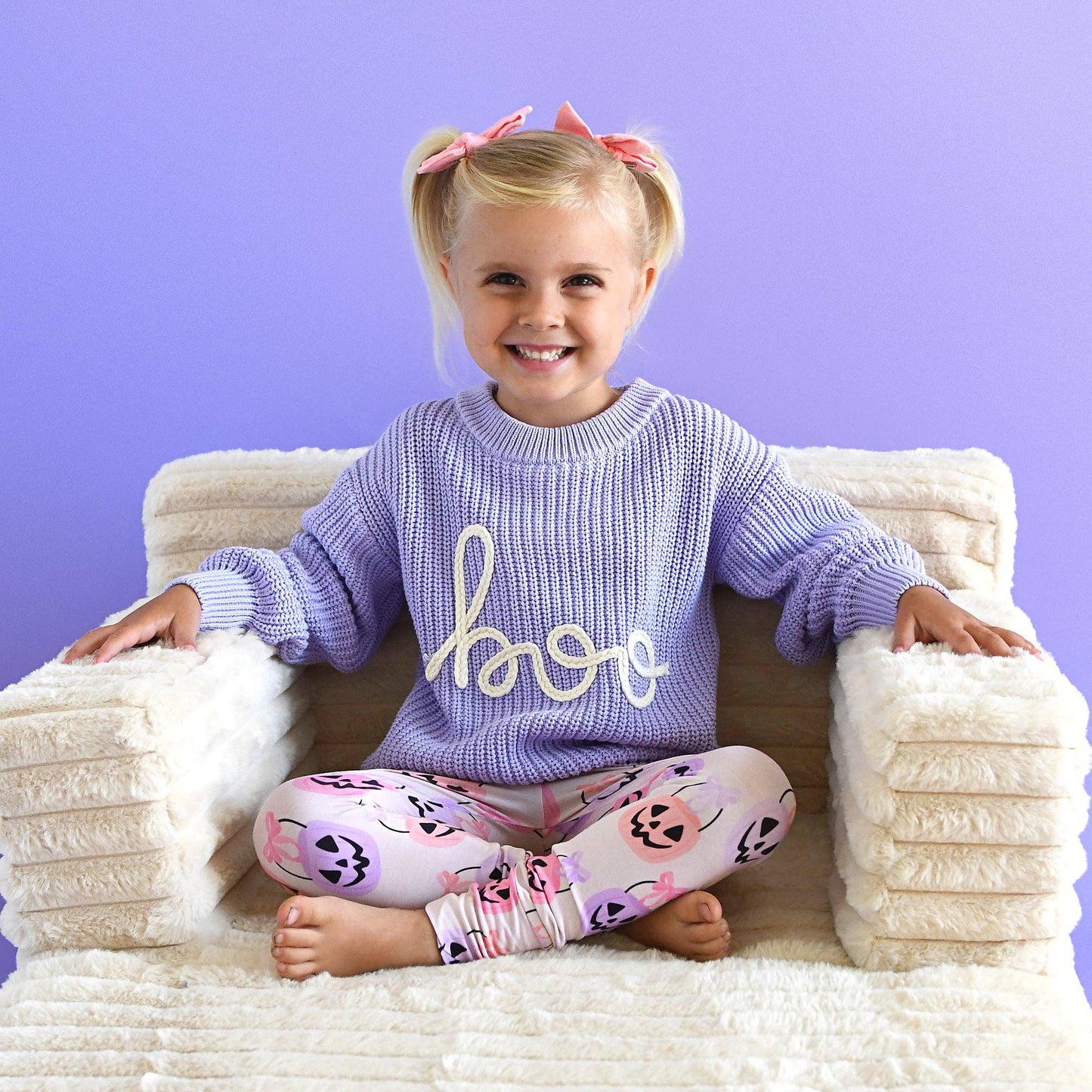 Gigi and Max - BOO Purple Knit Sweater - Halloween