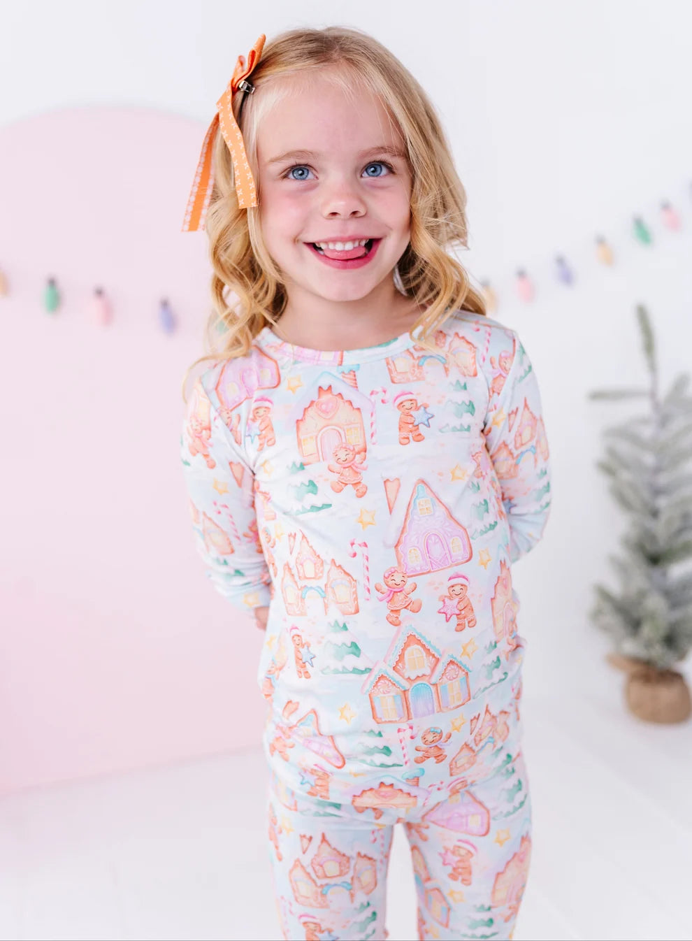 Birdie Bean - Gingerbread Lane Bamboo Pajama Set