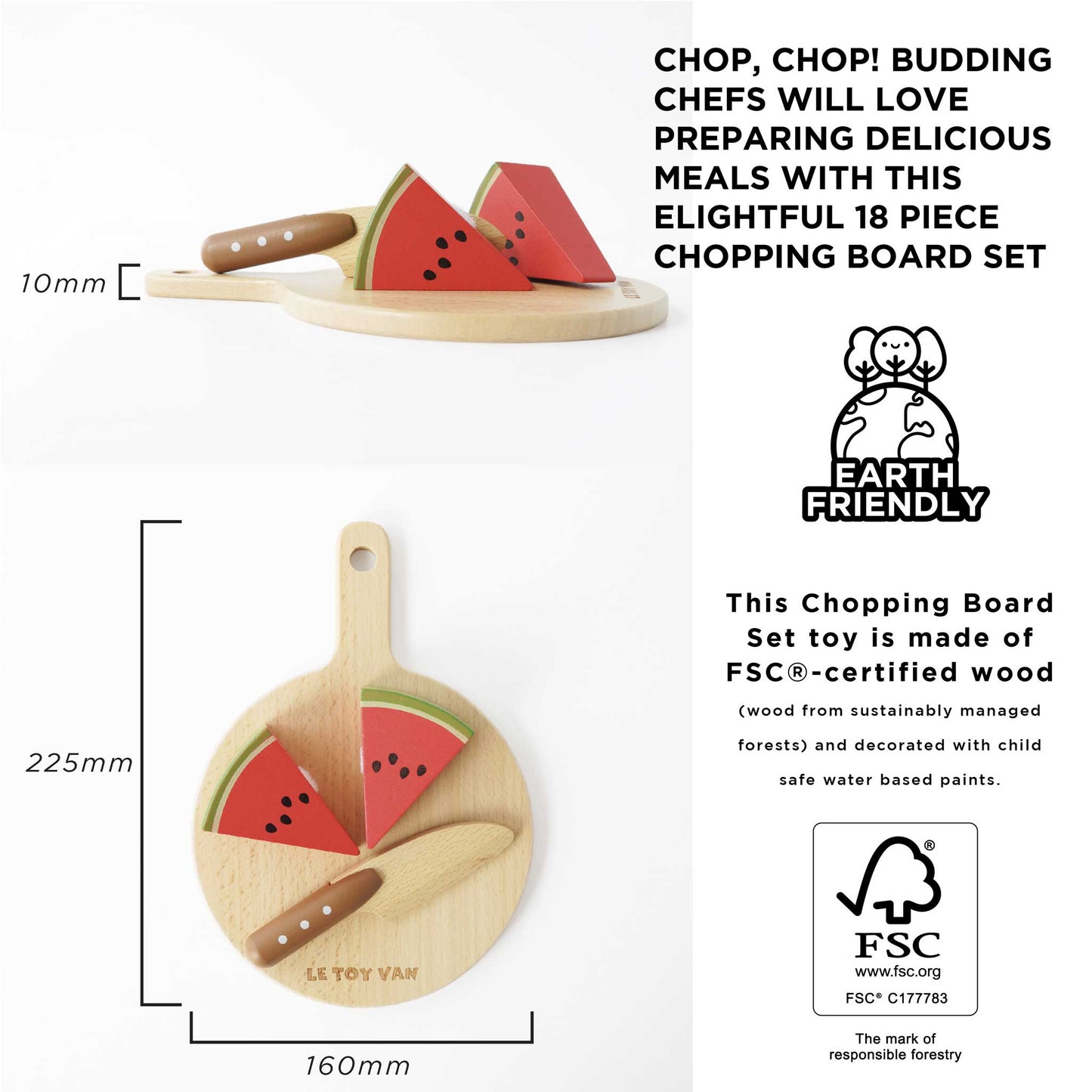 Le Toy Van, Inc. - Wooden Chopping Board & Sliceable Play Food