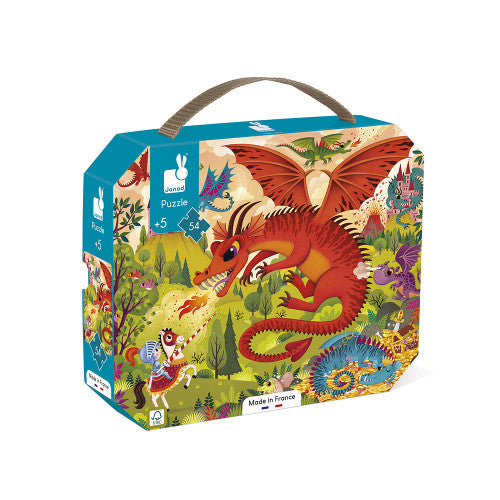 Janod - Kingdom of Dragons Suitcase Puzzle - 54 Pieces