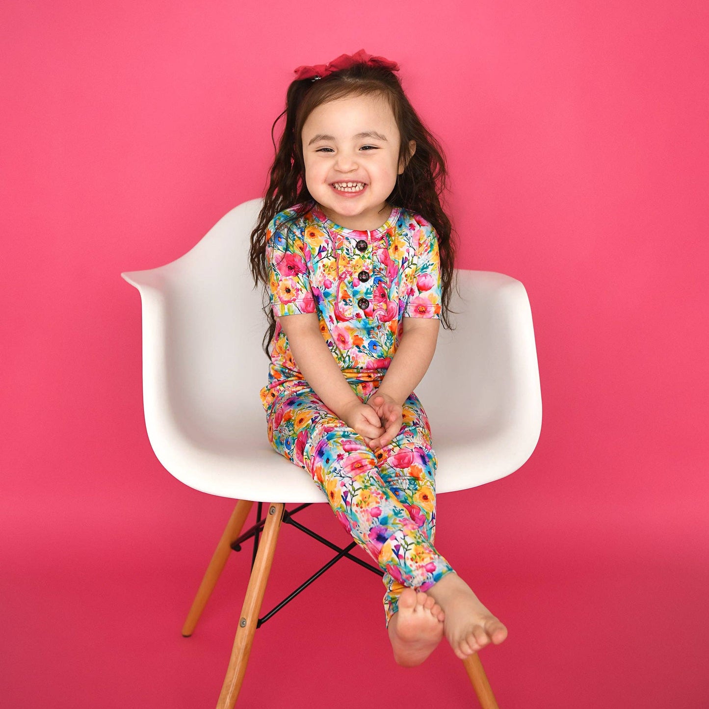 Gigi and Max - Ariana Ruffle Two Piece Bamboo Floral Lounge Set