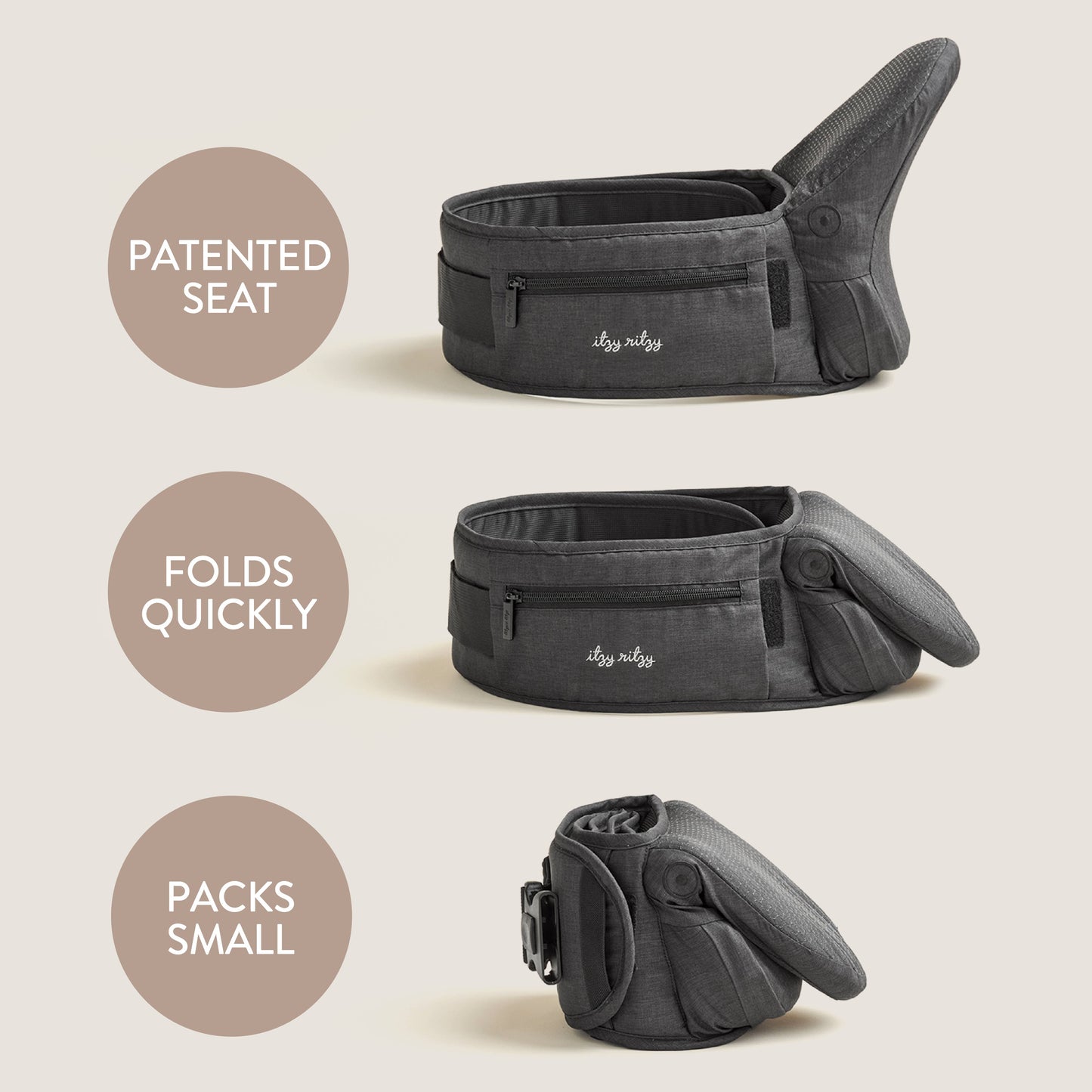 Itzy Ritzy - Itzy Hold & Fold™ - Hip Seat Carrier