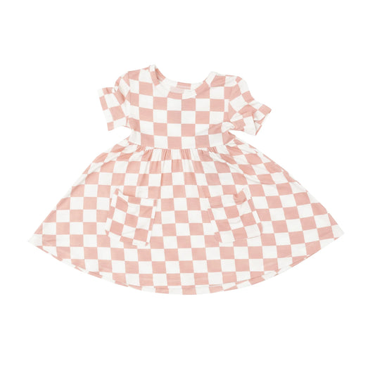 Angel Dear - Checkerboard S/S Twirly Dress