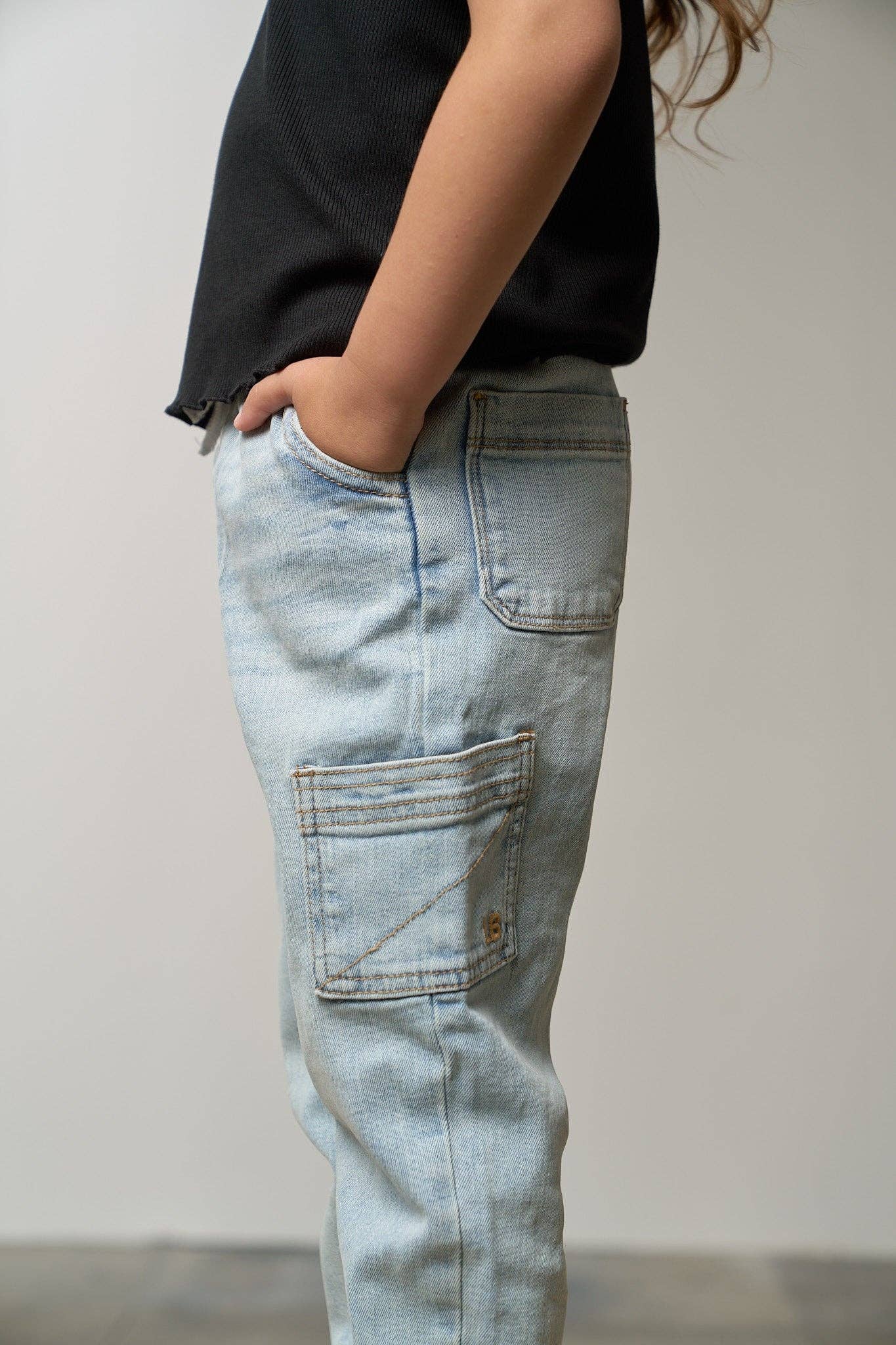 Little Bipsy - Cargo Denim Jogger - Light Wash