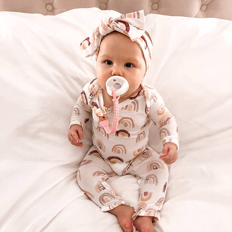Itzy Ritzy - Sweetie Strap™ Silicone One-Piece Pacifier Clips: Buttercream