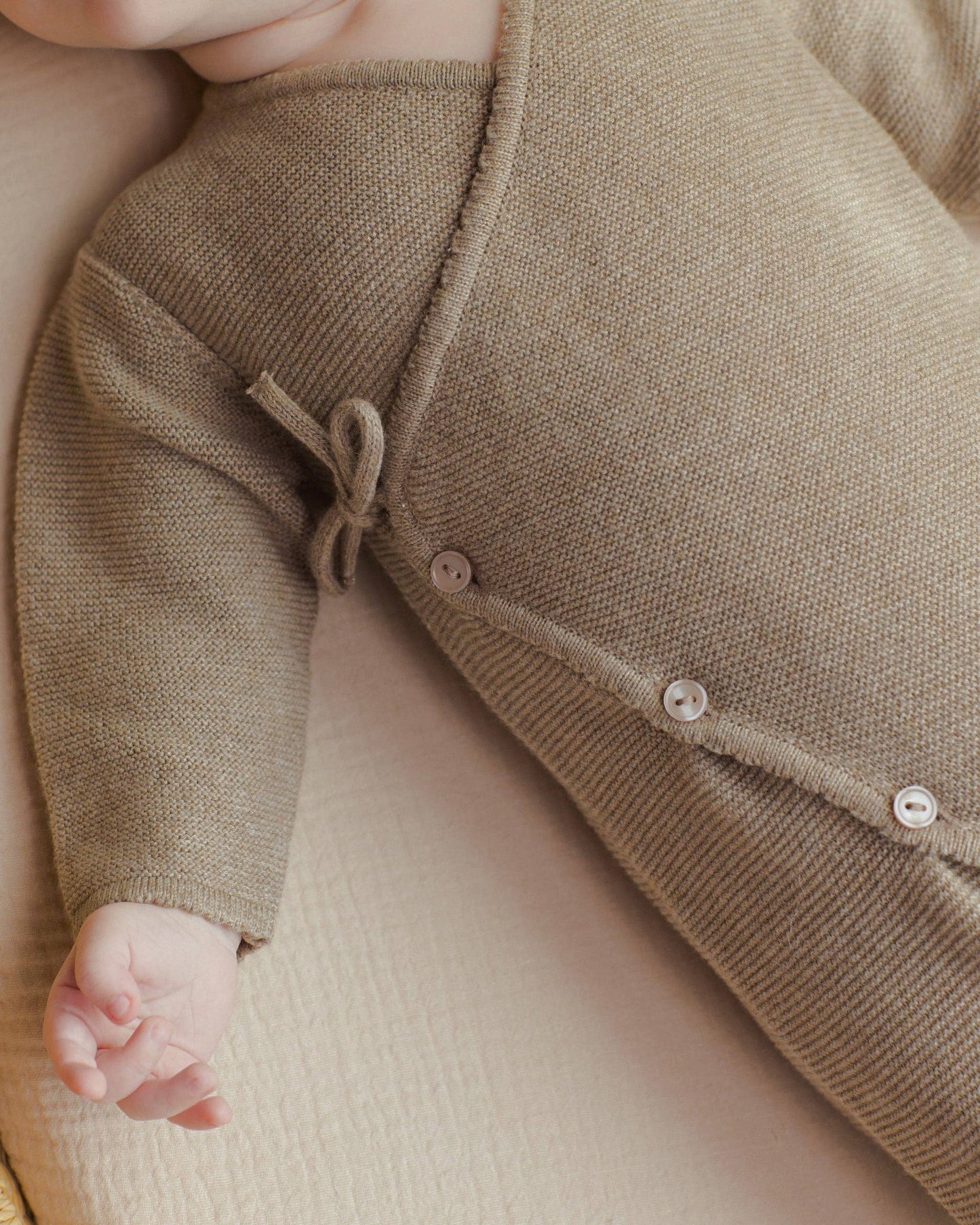 Quincy Mae - Wrap Knit Footie || Heathered Mocha