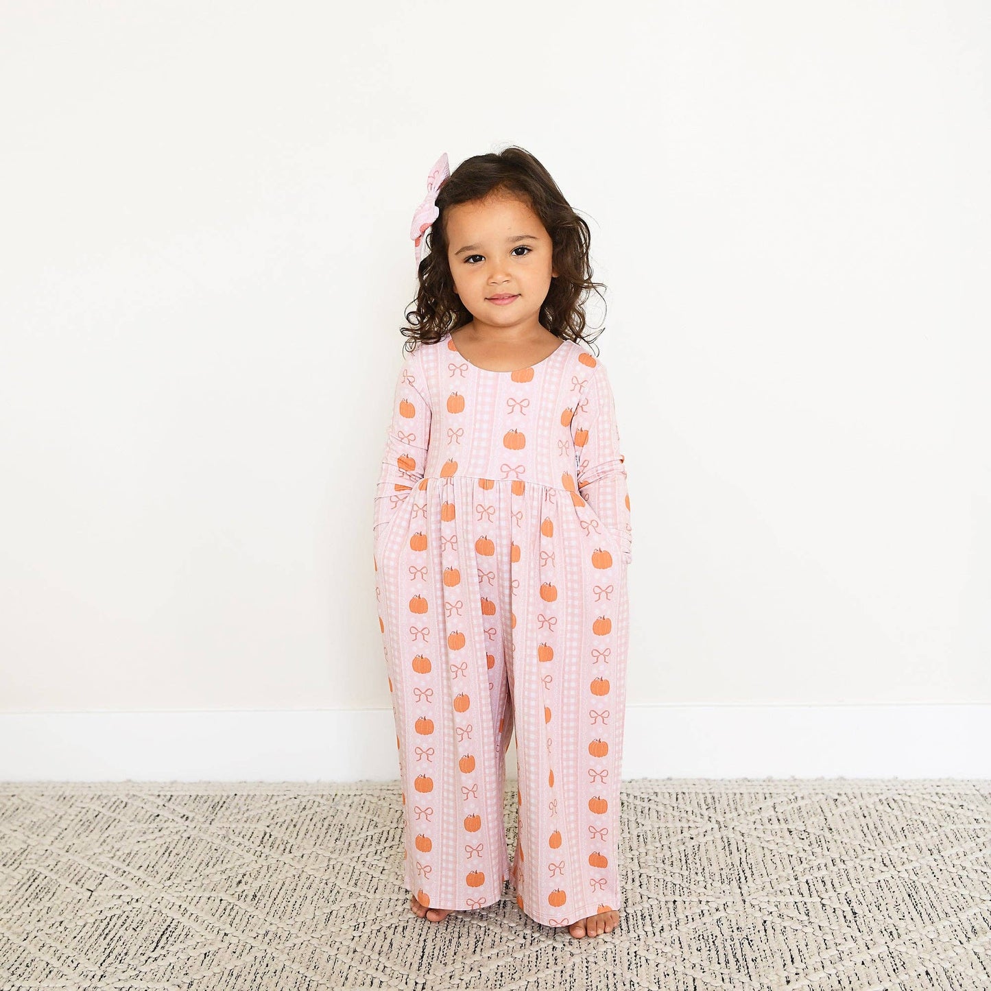 Gigi and Max - Reagan WIDE LEG ROMPER Bamboo Pumpkin Kids Outfit