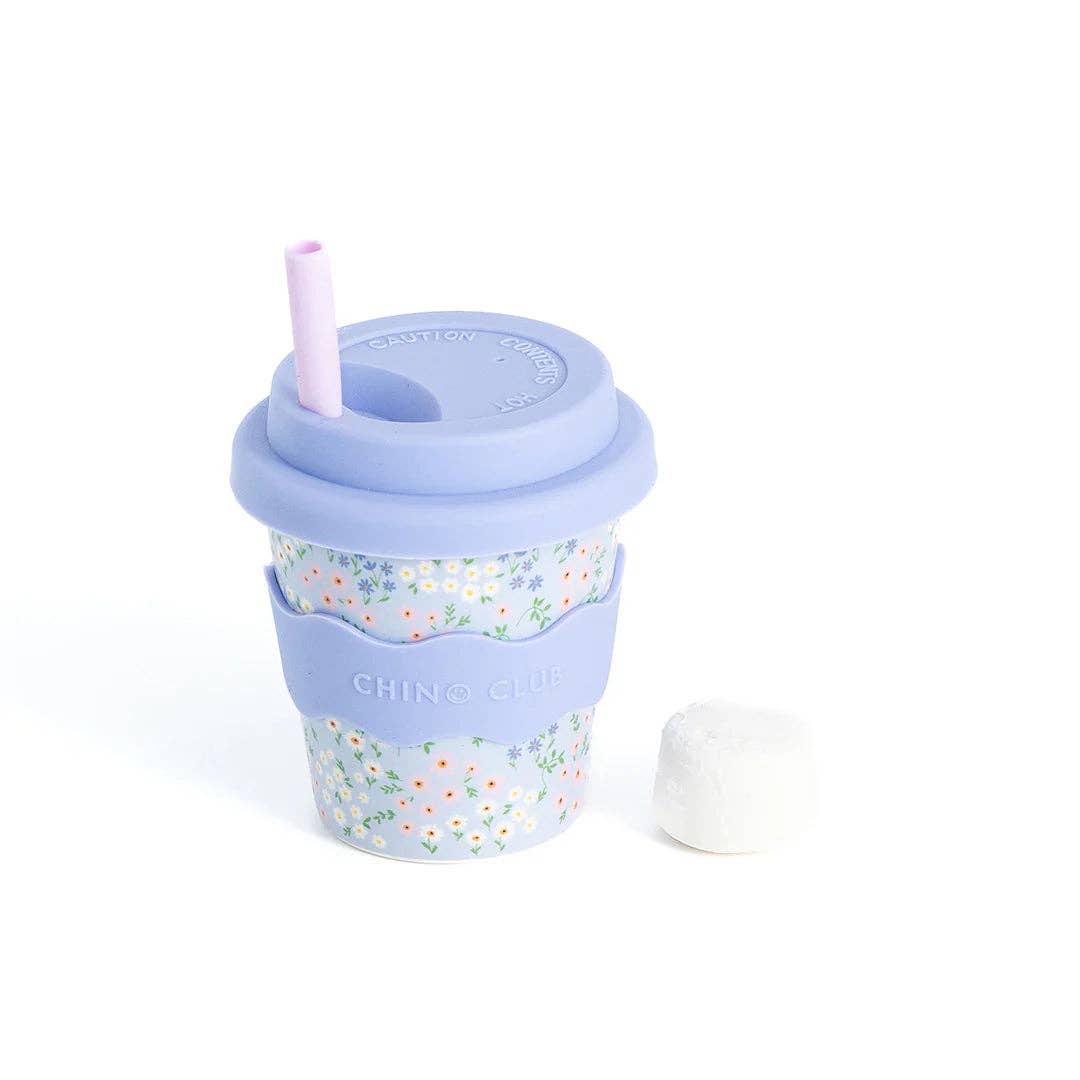 Chino Club U.S. - Blue Floral Babychino Cup 4oz