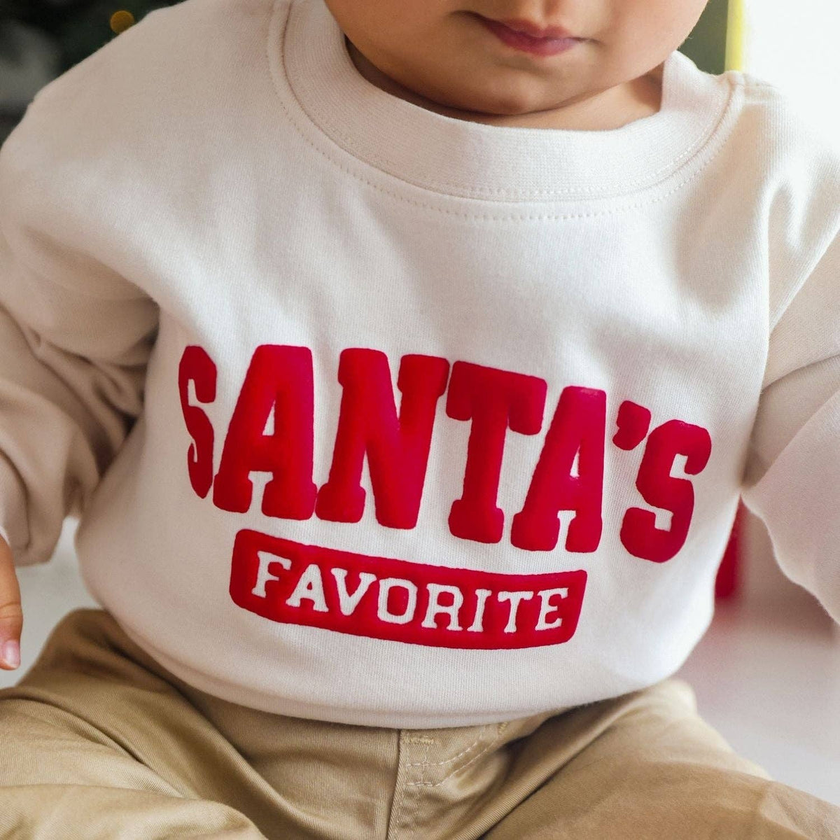 Sweet Wink - Santa's Favorite Puff Ink Christmas Long Sleeve Romper