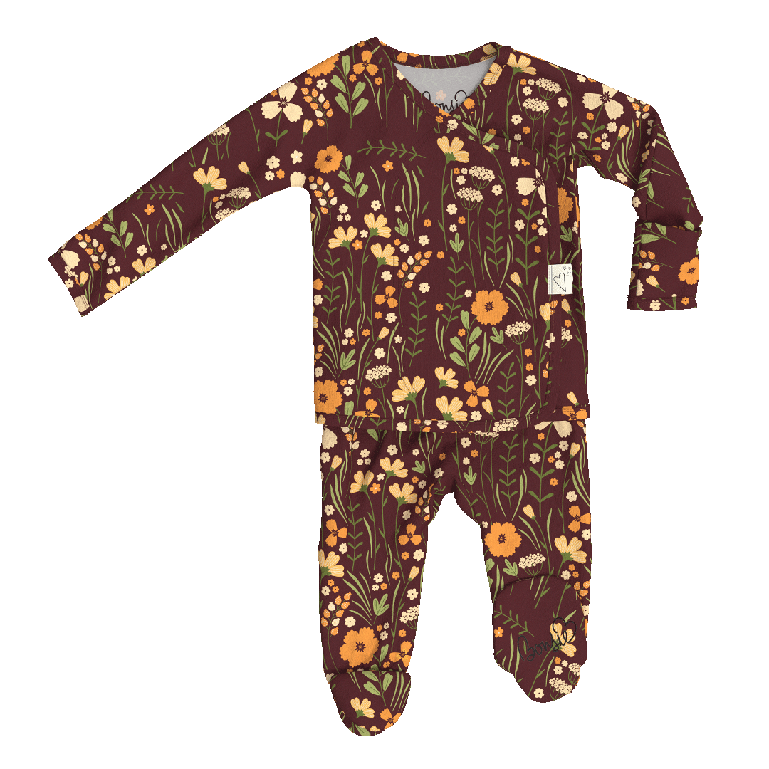Bonsie Skin to Skin Babywear - Footie - Autumn Meadow