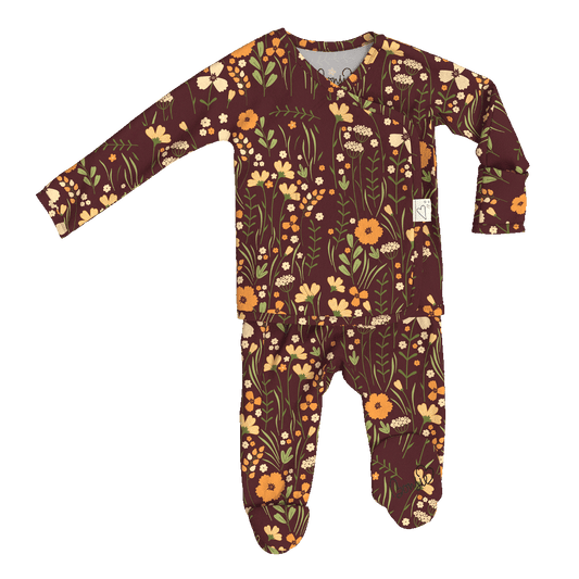 Bonsie Skin to Skin Babywear - Footie - Autumn Meadow