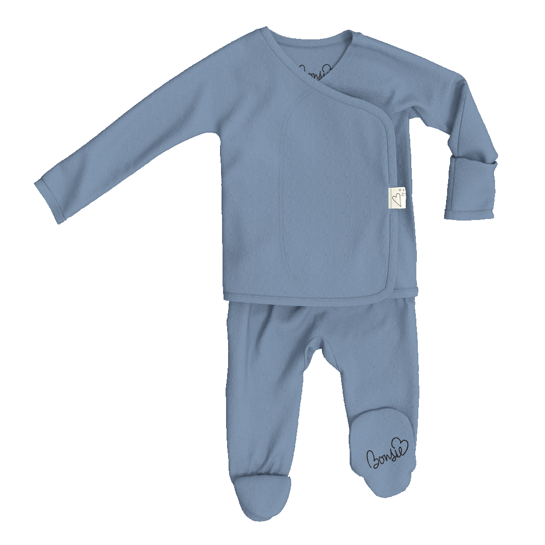 Bonsie Skin to Skin Babywear - Footie - Dusty Sky