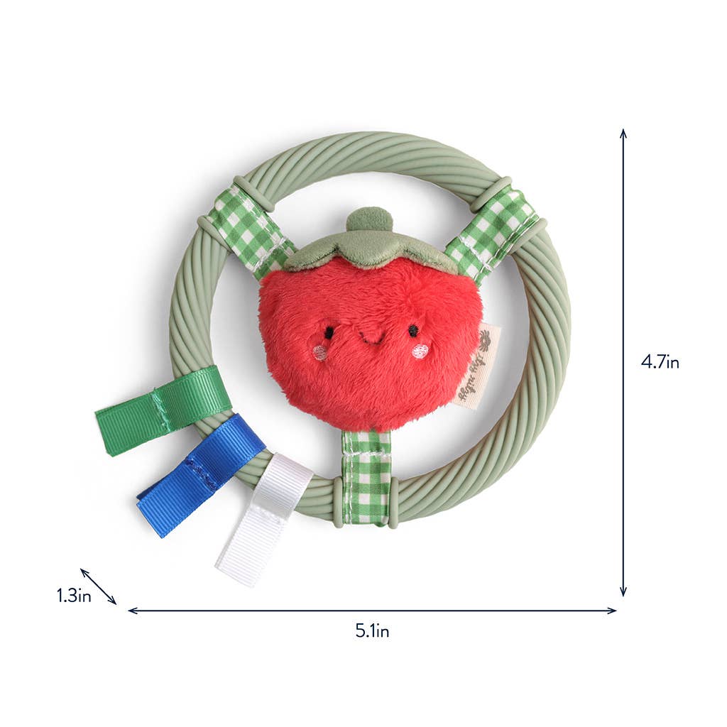 Itzy Ritzy - Itzy Ring Pal™ - Teething Ring with Plush Character: Red Tomato