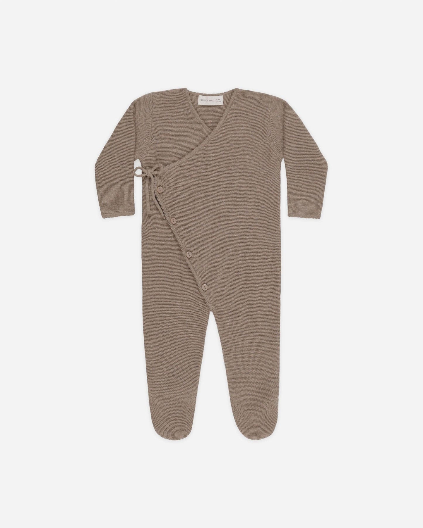 Quincy Mae - Wrap Knit Footie || Heathered Mocha