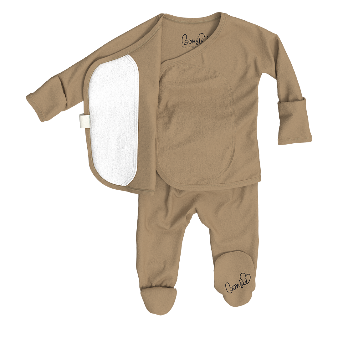 Bonsie Skin to Skin Babywear - Footie - Mocha