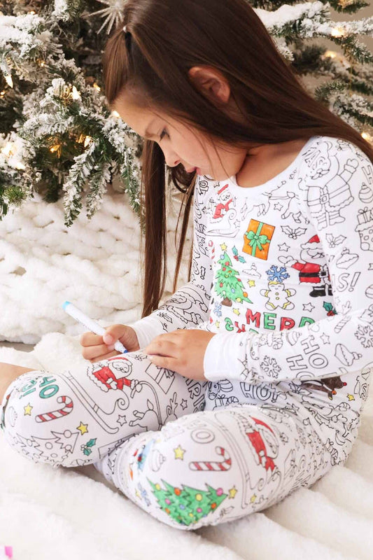 Caden Lane - Colorable Two Piece Pajama Set | Christmas Morning