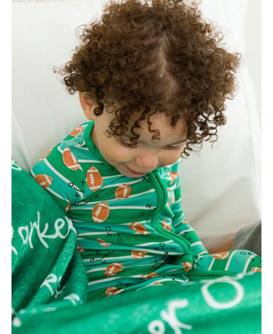 RuffleButts + RuggedButts - One Piece Footie Pajama - Tackles & Touchdowns