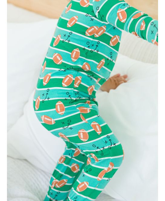 RuffleButts + RuggedButts - One Piece Footie Pajama - Tackles & Touchdowns
