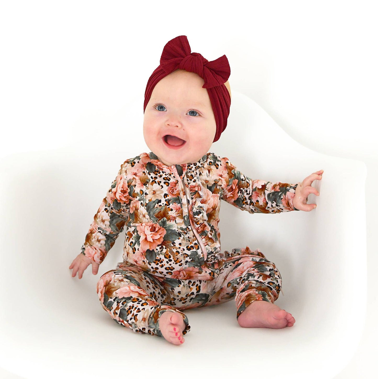 Gigi and Max - Laura - Ruffle Zip Bamboo Romper PJ