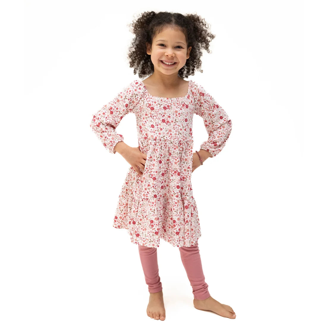 Angel Dear - Serene Floral Cap Sleeve Dress & Legging