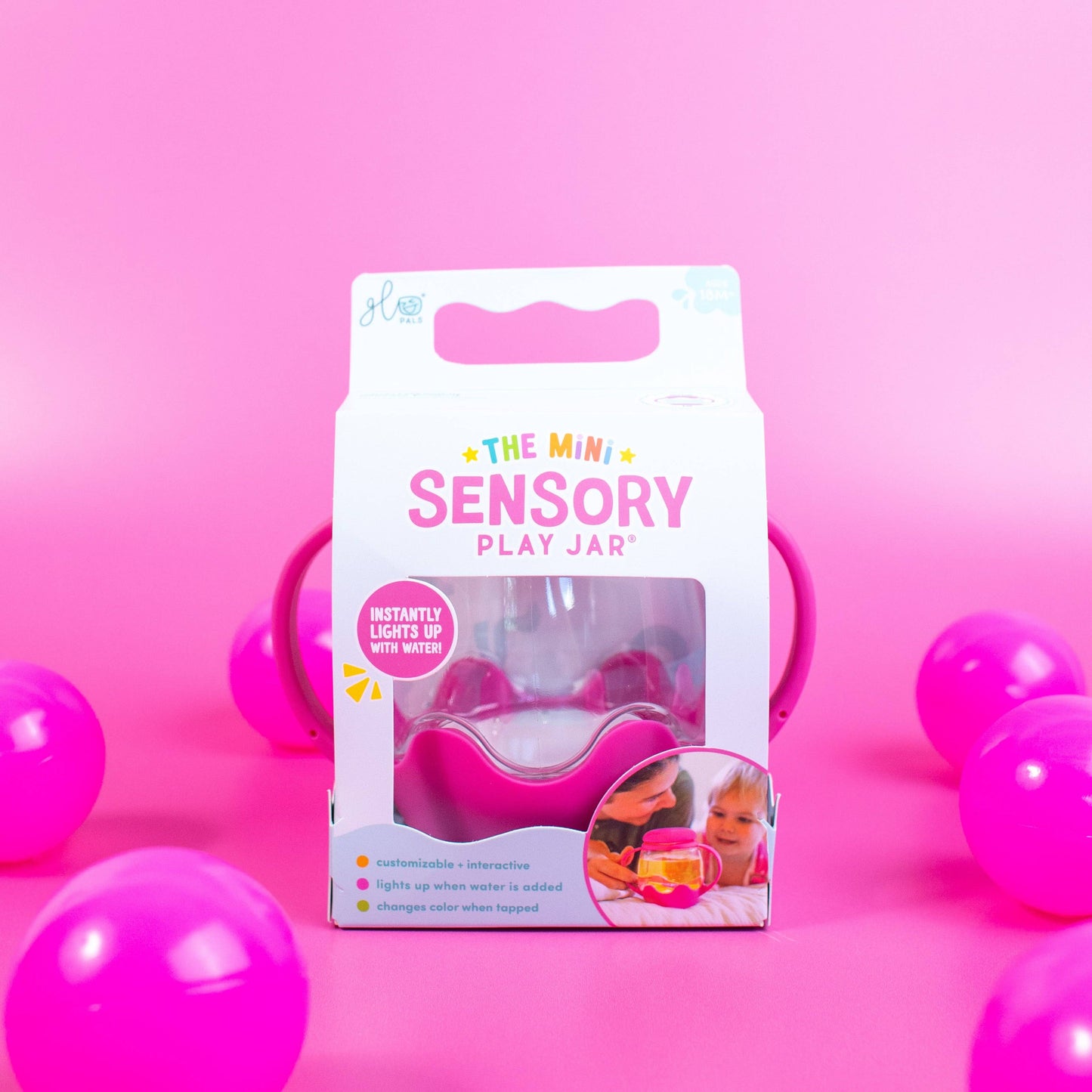 Glo Pals - Glo Pals Mini Sensory Jar and Silicone Fun Filler Bundle - Pink
