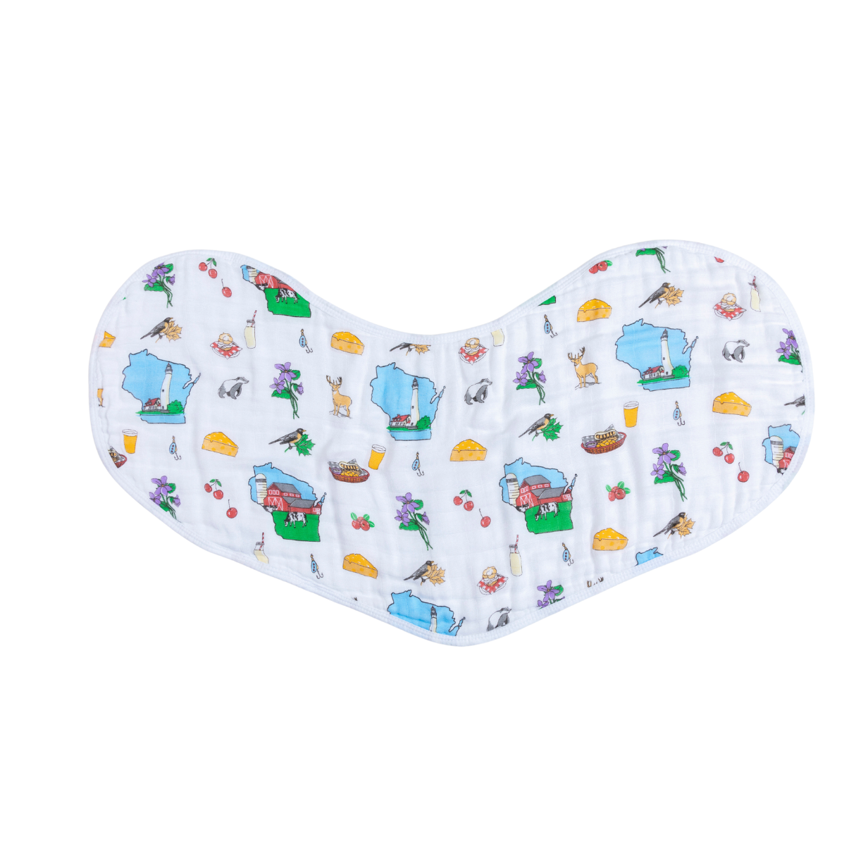 Little Hometown - Baby Burp Cloth & Bib Combo: Wisconsin