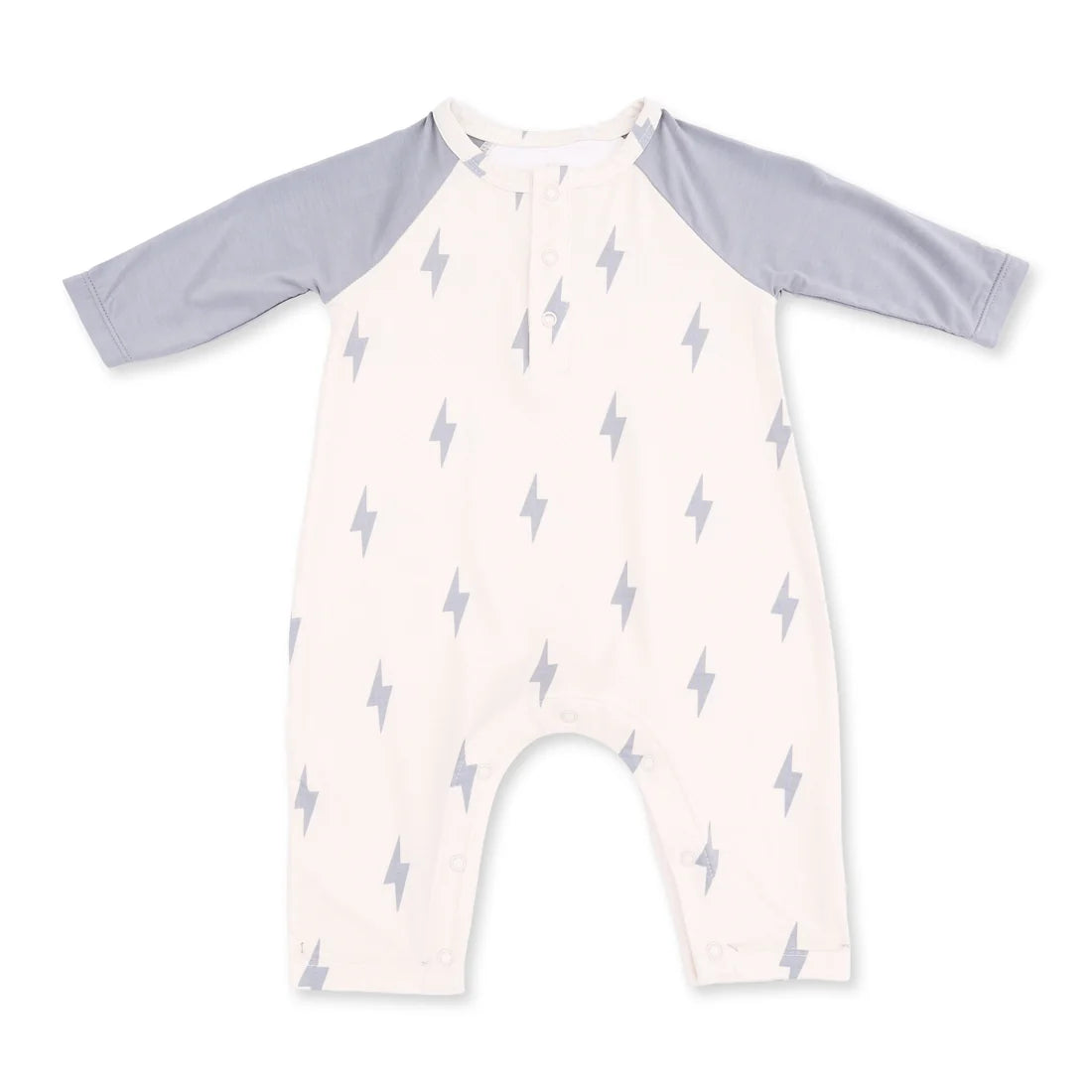 Angel Dear - Lightning Bolt Viscose Long Sleeve Raglan Henley Romper