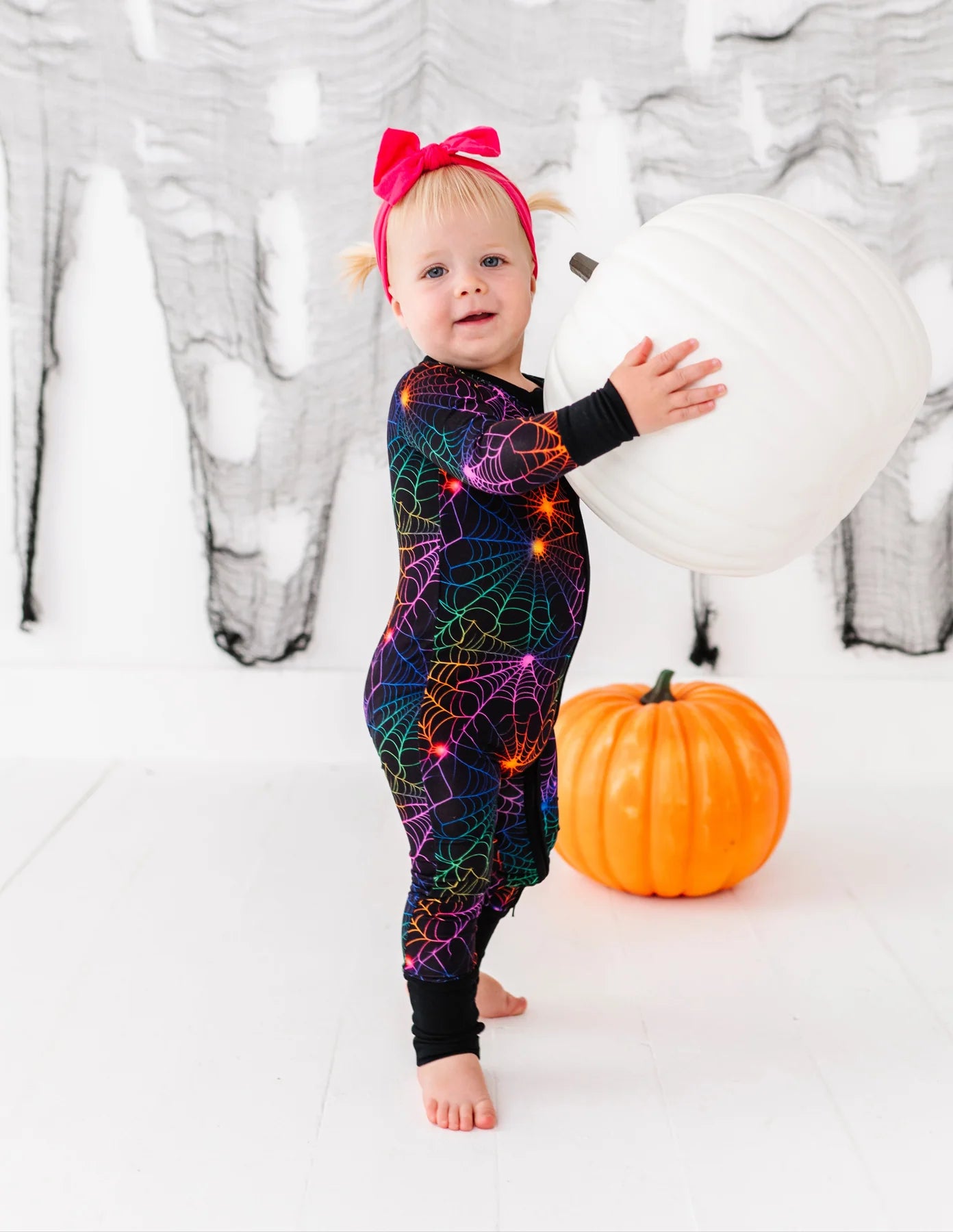 Birdie Bean - Neon Webs Convertible Romper PJ