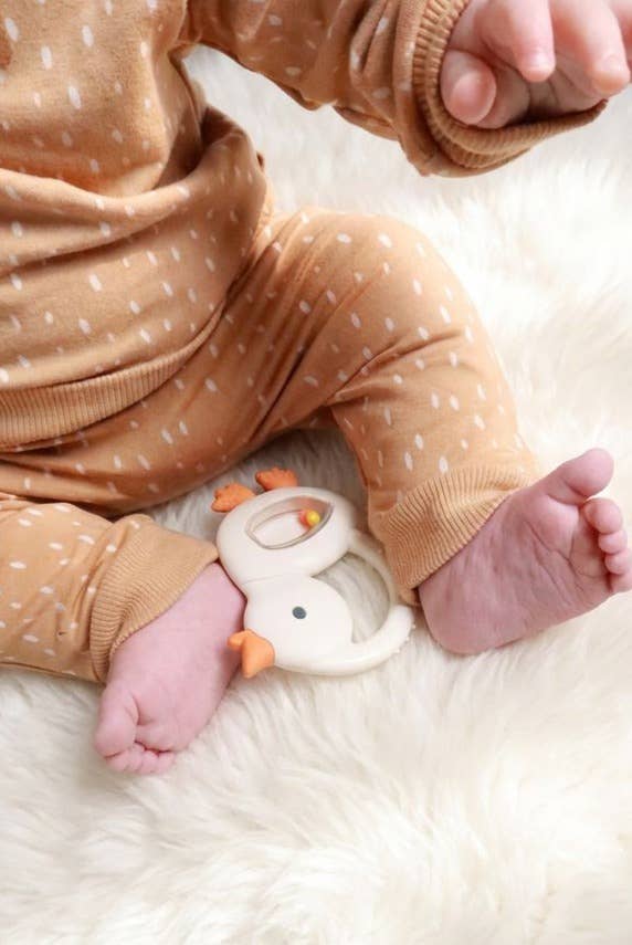 Itzy Ritzy - Bitzy Shake™ - Silicone Teether with Rattle: Goose