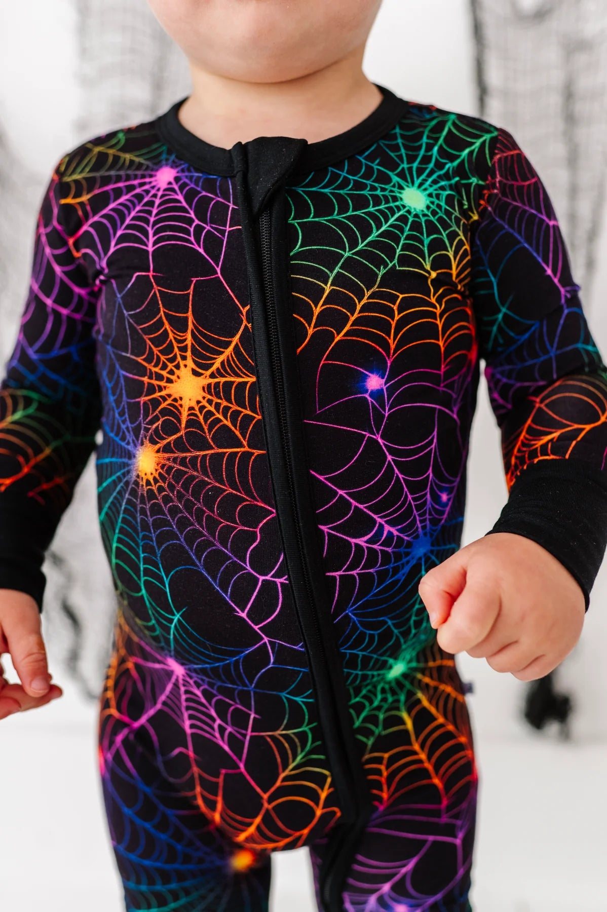 Birdie Bean - Neon Webs Convertible Romper PJ